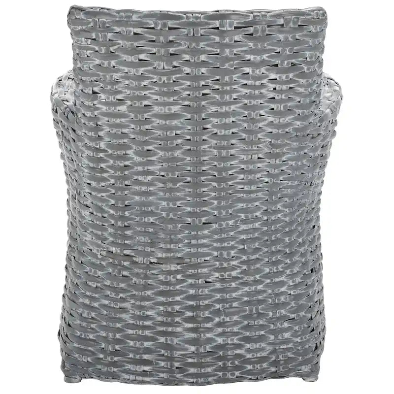 Fauteuil en osier gris délavé