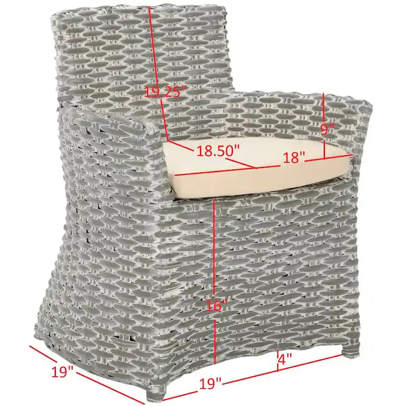 Fauteuil en osier gris délavé
