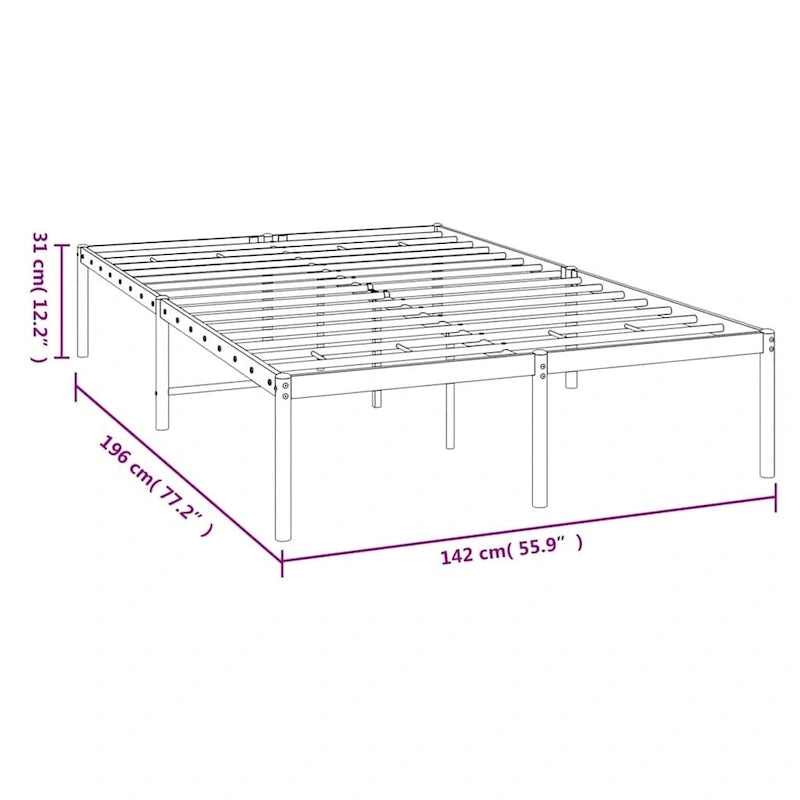 Cadre de lit en métal, sans matelas