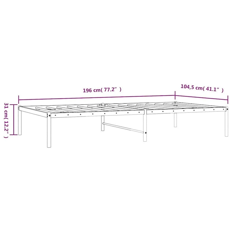 Cadre de lit en métal, sans matelas