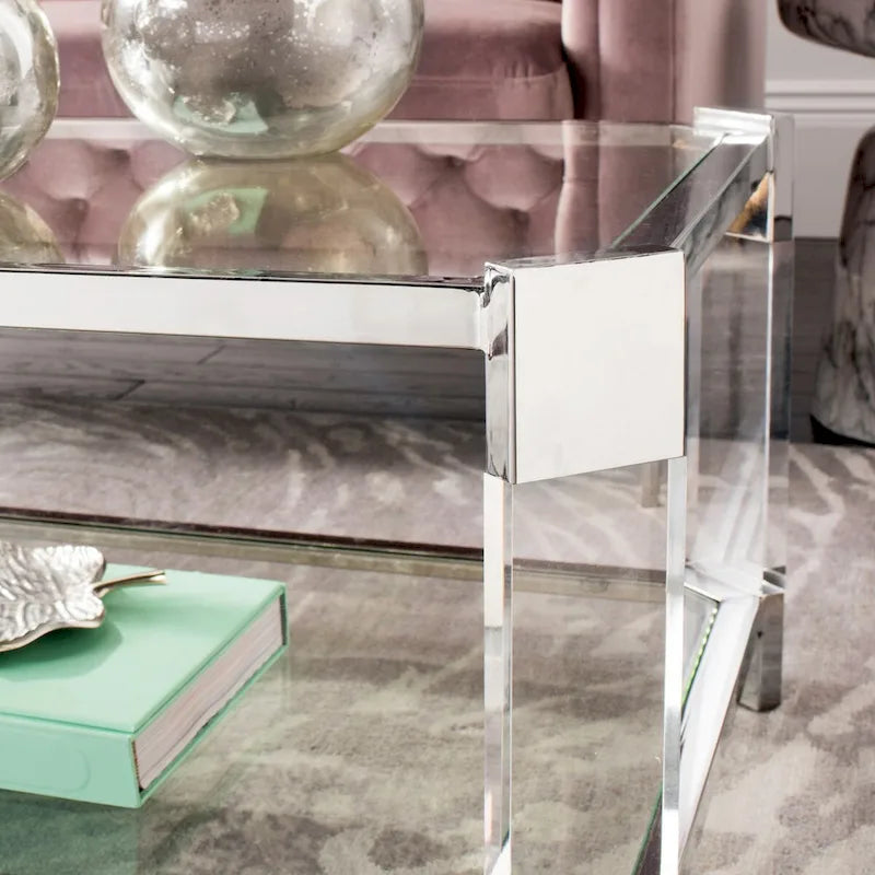 Table basse en verre transparent