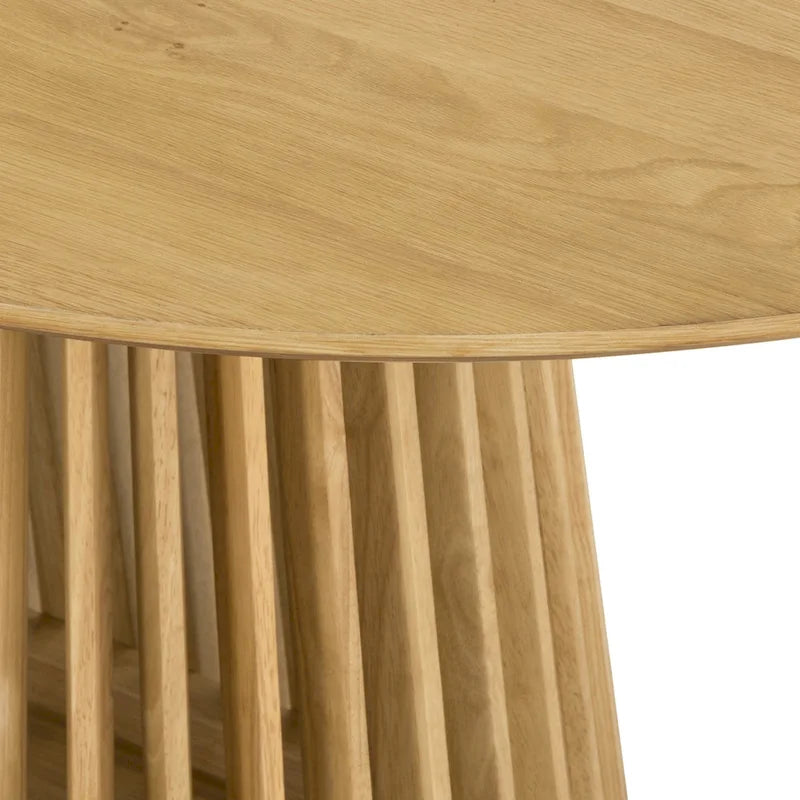 Table à manger ovale en bois massif avec piètement à lattes