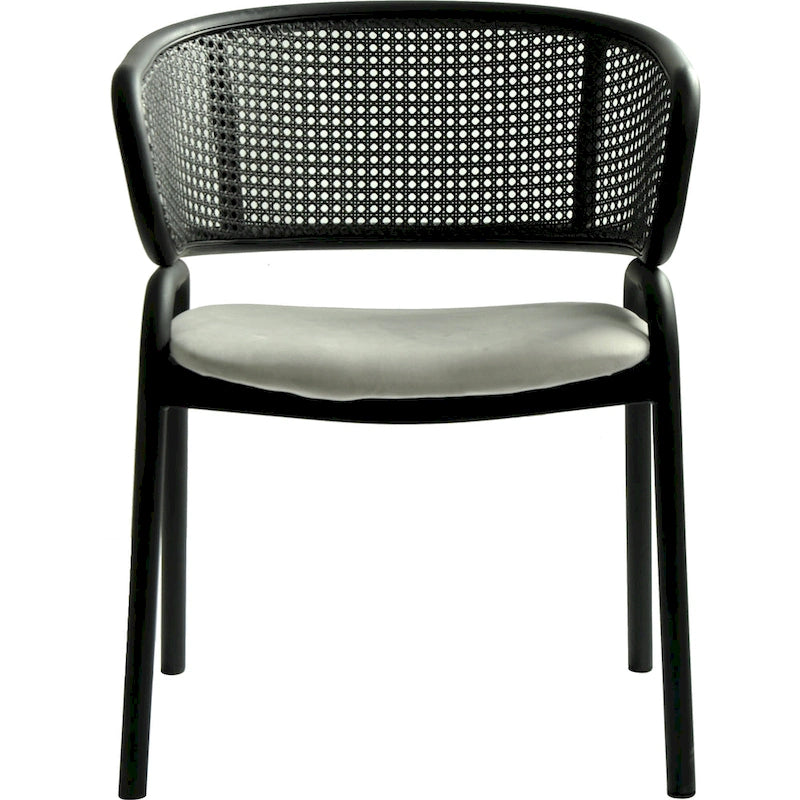 Chaise de salle à manger moderne capitonnée avec fauteuil confortable et pieds en fer noir
