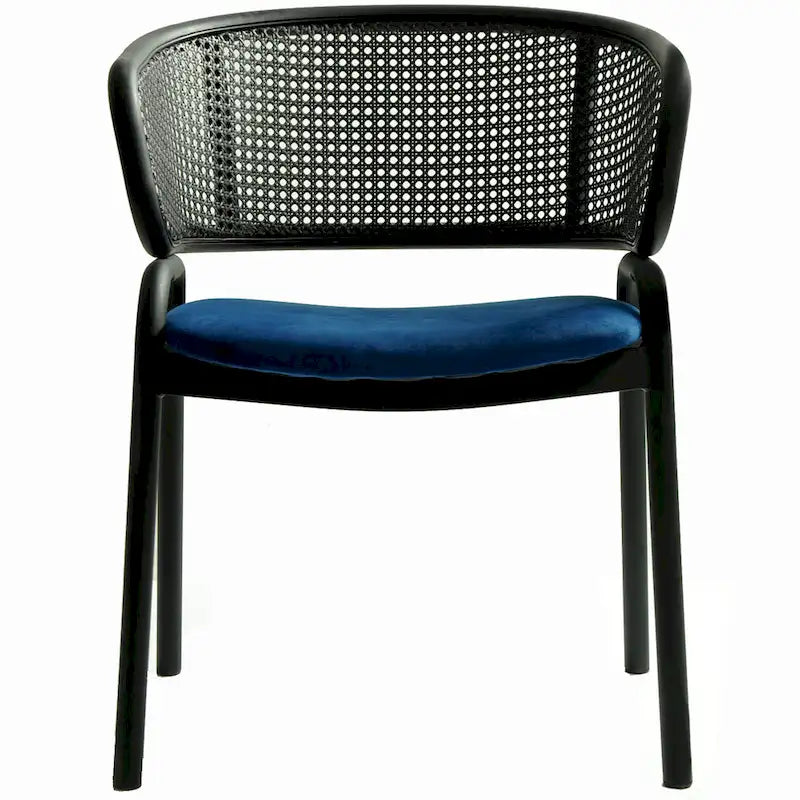 Chaise de salle à manger moderne capitonnée avec fauteuil confortable et pieds en fer noir