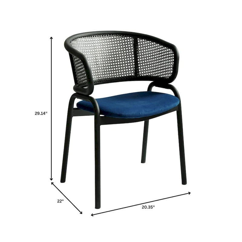 Chaise de salle à manger moderne capitonnée avec fauteuil confortable et pieds en fer noir