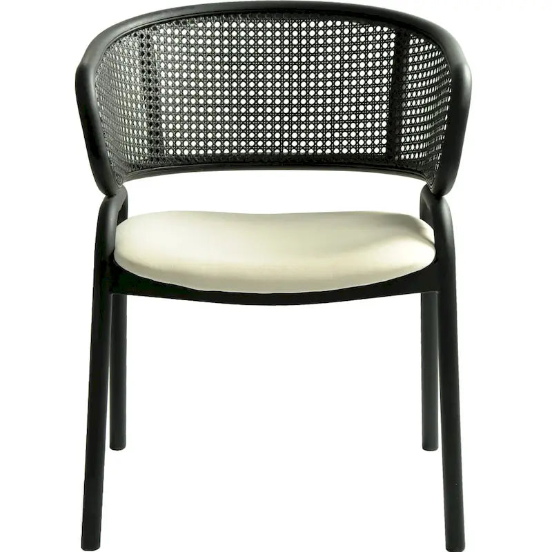 Chaise de salle à manger moderne capitonnée avec fauteuil confortable et pieds en fer noir