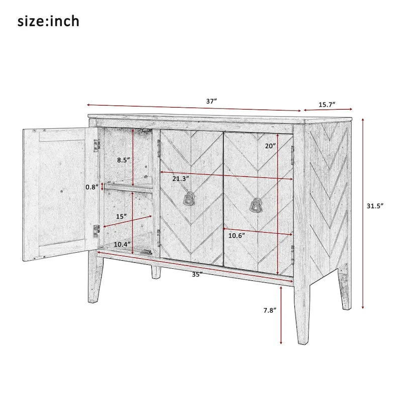 37 Bahut de cuisine de style vintage avec armoire de rangement