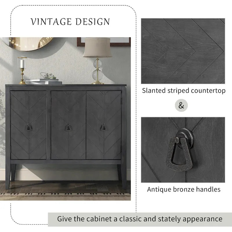 37 Bahut de cuisine de style vintage avec armoire de rangement