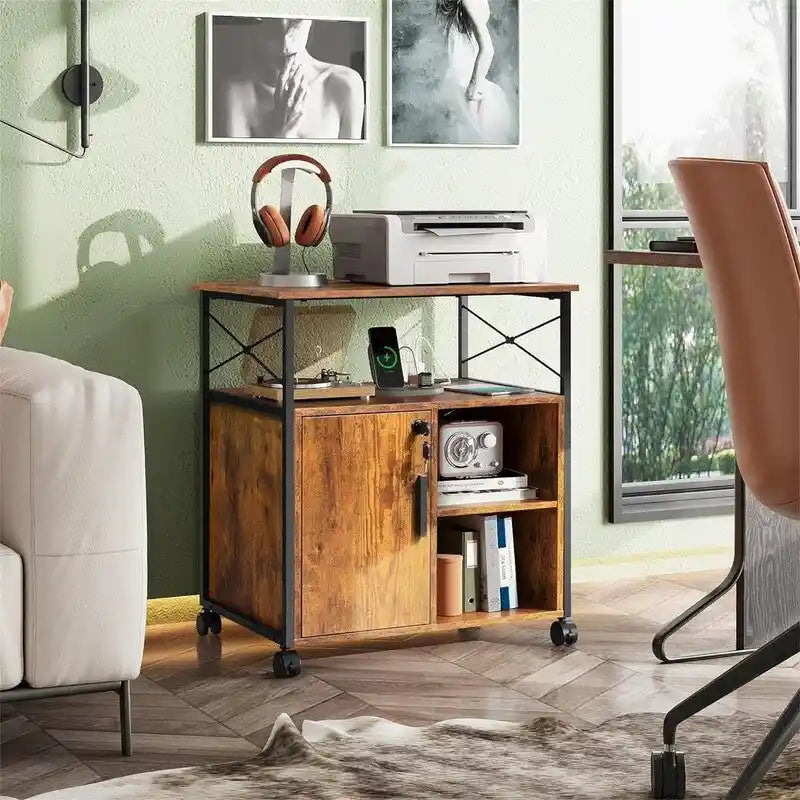 Meuble de rangement avec station de recharge – 16,06P x 23,62L x 25,91H
