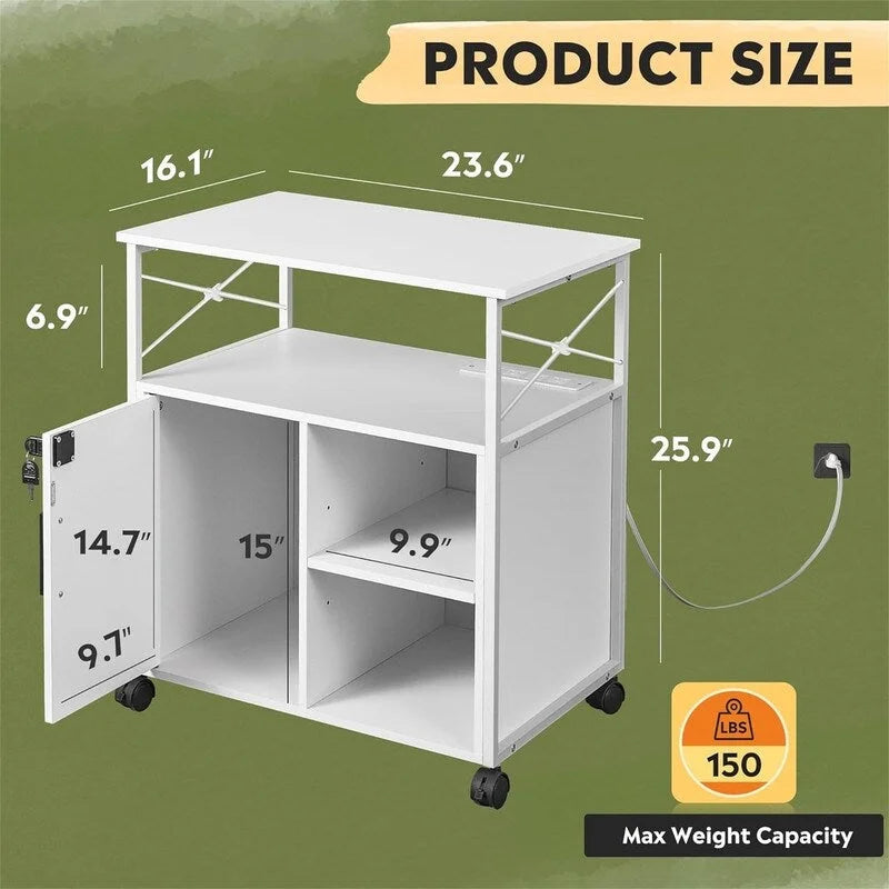 Meuble de rangement avec station de recharge – 16,06P x 23,62L x 25,91H