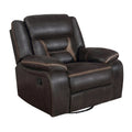 Fauteuil inclinable manuel, coussin moelleux, similicuir marron foncé