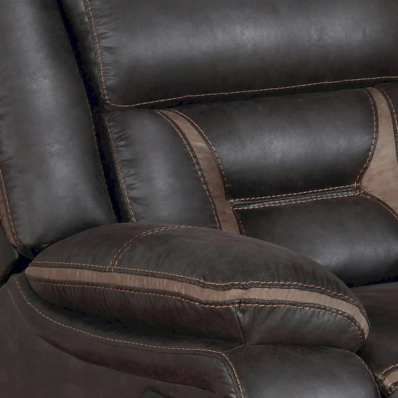 Fauteuil inclinable manuel, coussin moelleux, similicuir marron foncé