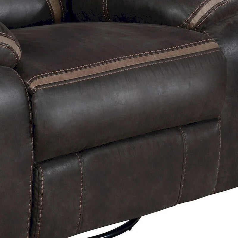 Fauteuil inclinable manuel, coussin moelleux, similicuir marron foncé