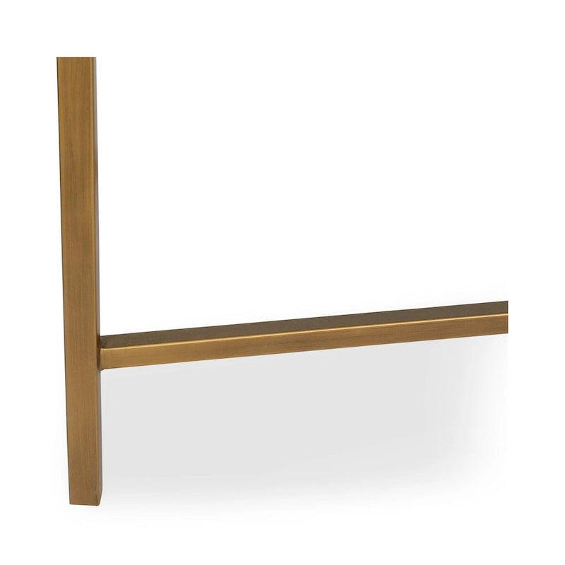 Console en bois massif Art Déco avec accents en laiton