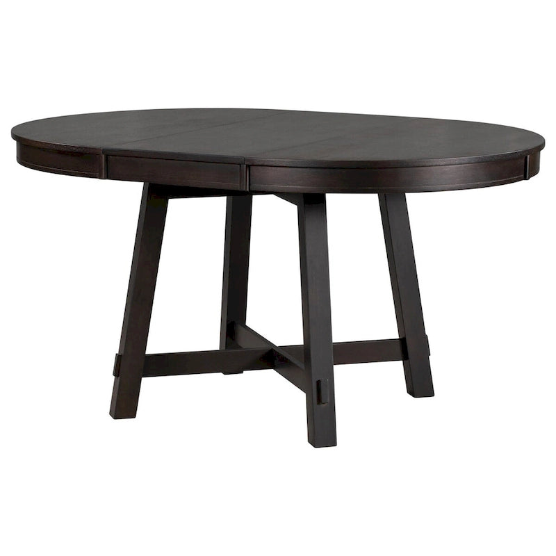 Table de salle à manger ronde extensible style ferme