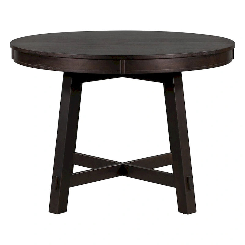 Table de salle à manger ronde extensible style ferme