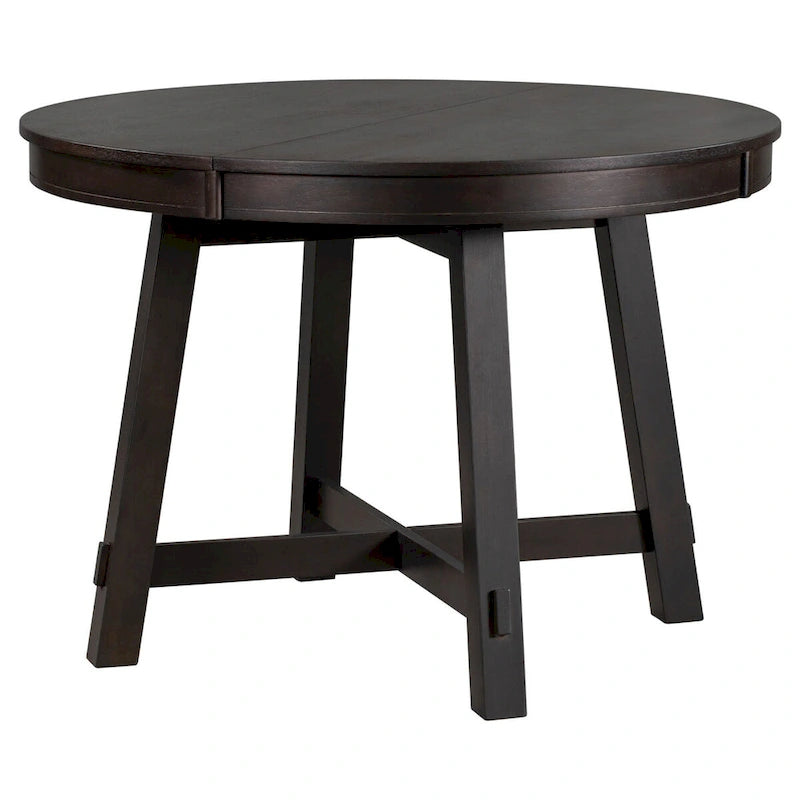 Table de salle à manger ronde extensible style ferme