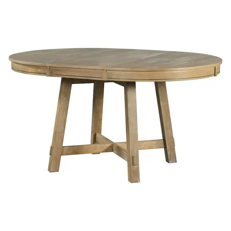 Table de salle à manger ronde extensible style ferme