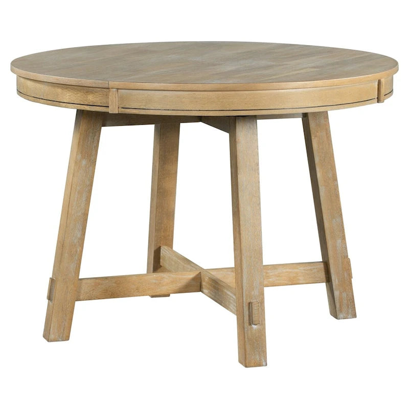 Table de salle à manger ronde extensible style ferme