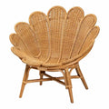 Fauteuil d'appoint bohème en rotin couleur miel avec motif floral