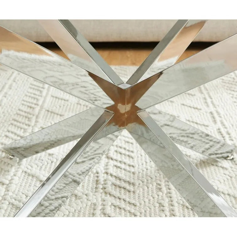 Table basse ronde avec plateau en verre