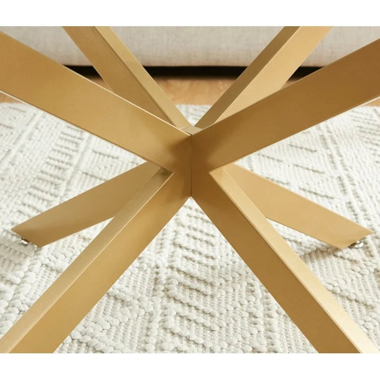 Table basse ronde avec plateau en verre