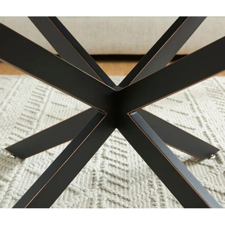 Table basse ronde avec plateau en verre